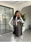 SİYAH GRİ BATİK DESEN KALIN ŞAL