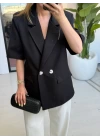SİYAH KISA KOLLU BLAZER CEKET