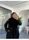 SİYAH KÜRK YAKA PREMİUM KAŞE KABAN