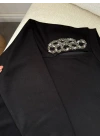 SİYAH OMUZ DETAYLI SWEATSHIRT