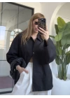 Siyah Oversize Gömlek
