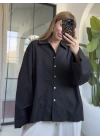 Siyah Oversize Gömlek