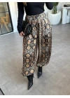 SİYAH PİTON DESEN SATEN ŞALVAR PANTOLON