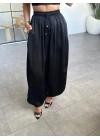 SİYAH ŞALVAR MODEL SATEN PANTOLON