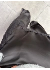 SİYAH TASARIM SATEN PANTOLON