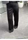SİYAH TASARIM SATEN PANTOLON