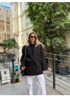 SİYAH TEK DÜĞMELİ OVERSİZE BLAZER CEKET