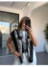 SİYAH ZİNCİR DESEN İPEK ŞAL