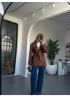 TABA SÜET KUŞAKLI BLAZER CEKET