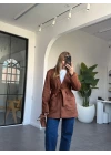 TABA SÜET KUŞAKLI BLAZER CEKET