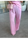 VİLMA PEMBE KETEN PANTOLON TAKIM