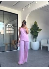 VİLMA PEMBE KETEN PANTOLON TAKIM