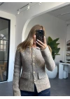 VİZON GOLD DÜĞME DETAYLI DİLVİN HIRKA