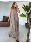 Vizon Kırışık Kumaş Premium Kalite Elbise