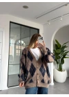 VİZON LACİVERT BAKLAVA DESEN HIRKA