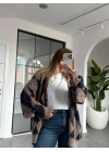 VİZON LACİVERT BAKLAVA DESEN HIRKA