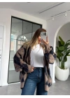 VİZON LACİVERT BAKLAVA DESEN HIRKA