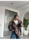 VİZON LACİVERT BAKLAVA DESEN HIRKA