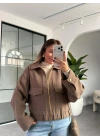 VİZON TORBA CEPLİ BOMBER CEKET