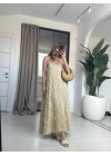 YEŞİL PÜSKÜL ELBİSE