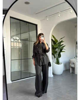 SİYAH GOLD DÜĞMELİ CEKET PANTOLON TAKIM