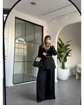 SİYAH KEMERLİ CEKET