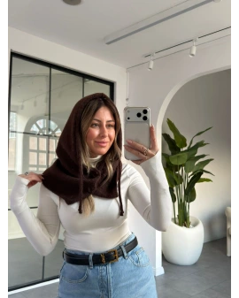 ACI KAHVE DÜĞME DETAY BALACLAVA ŞAPKA