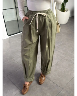 HAKİ PAÇA KATLAMALI PANTOLON