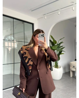 KAHVE KIRLANGIÇ YAKA CEKET PANTOLON TAKIM