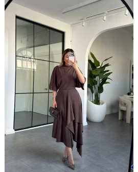 KAHVE YARASA KOL ASİMETRİK TAKIM