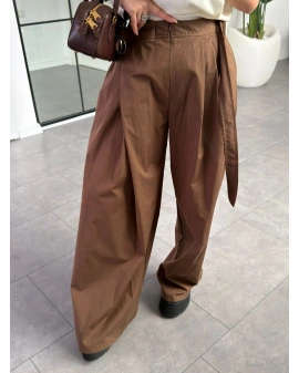 KAHVE KUŞAKLI PANTOLON