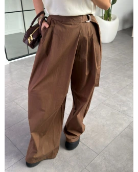 KAHVE KUŞAKLI PANTOLON