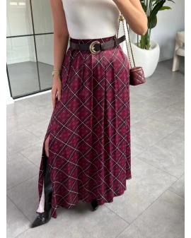 MÜRDÜM EKOSE DESEN SATEN ETEK 9690