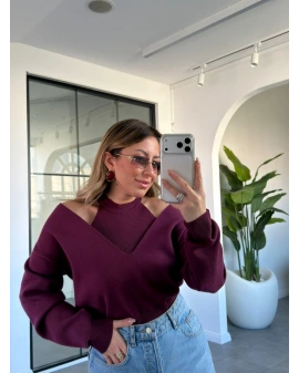 BORDO İKİLİ V YAKA TRİKO TAKIM