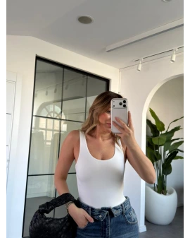 EKRU KALIN ASKILI BODYSUİT