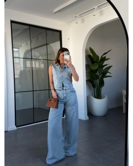 DENİM YELEKLİ TAKIM 8229