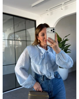 BEBE MAVİ ZR FIRFIRLI GÖMLEK