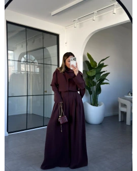 BORDO ŞAL YAKA GÖMLEK PANTOLON TAKIM 0679