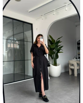 SİYAH ZR DÜĞMELİ ELBİSE