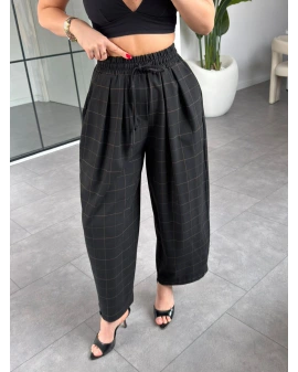 SİYAH EKOSE DESENLİ PANTOLON 51328