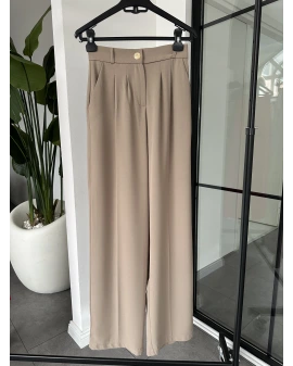 VİZON GOLD DÜĞMELİ PİLELİ PALAZZO PANTOLON