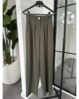 HAKİ GOLD DÜĞMELİ PİLELİ PALAZZO PANTOLON 51078