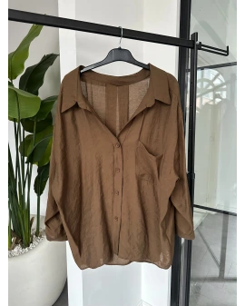 Açık Kahve Tensel Viral Salaş Gömlek