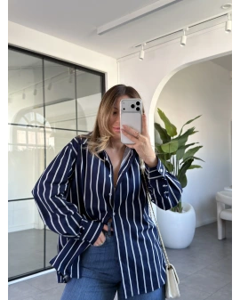 LACİVERT ÇİZGİLİ GÖMLEK 70264