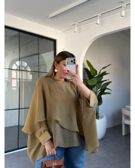 OLİVE UÇUŞAN PELERİN BLUZ 5026