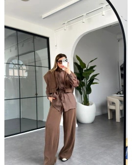 KAHVE GARNİLİ TASARIM TAKIM 51309