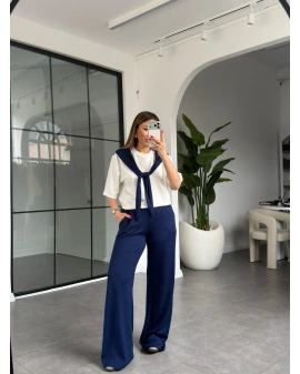 LACİVERT FULAR DETAYLI MODAL EŞOFMAN TAKIMI