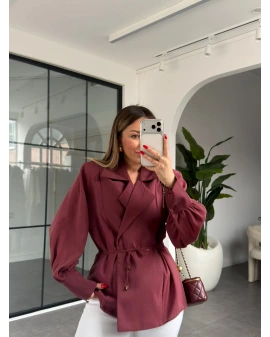BORDO VATKALI KİMONO GÖMLEK 5029