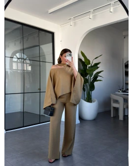 OLİVE YARASA KOL FULARLI TAKIM