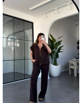 KAHVE NTWRK MARKA YELEKLİ MODAL TAKIM 6768